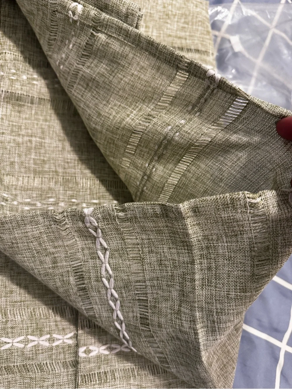 Green Linen-Feel Tablecloth for Dining Table
